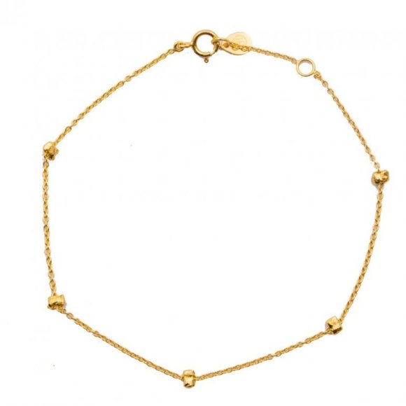 Vermeil Gold Chain Station Bracelet - Picture 1 of 3